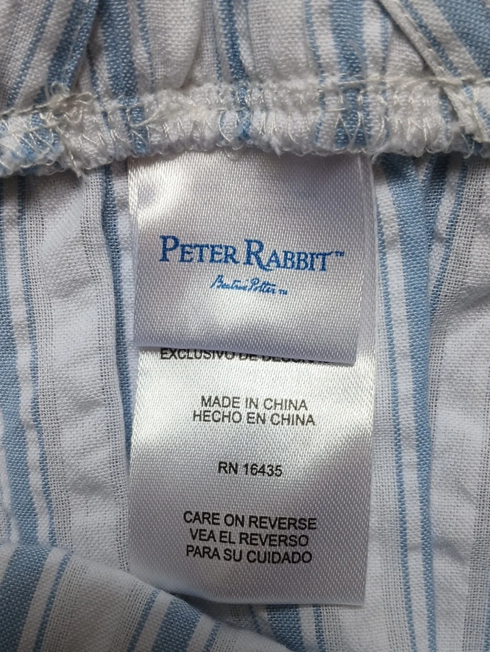 Peter Rabbit Baby Boy Striped Embroidered Bibshort Size Newborn